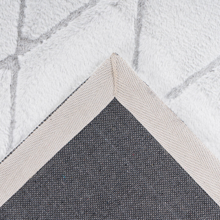 Geometrisch vloerkleed - Vica Lines 225 Wit/Grijsblauw  - 4