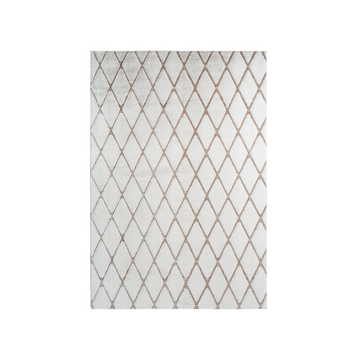 Geometrisch vloerkleed - Vica Lines 225 Wit/Taupe  - 1