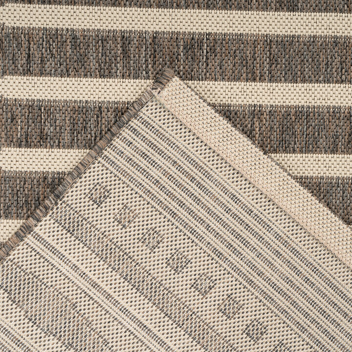 In- & Outdoor vloerkleed - Swash Lines 200 Bruin/Creme - 3