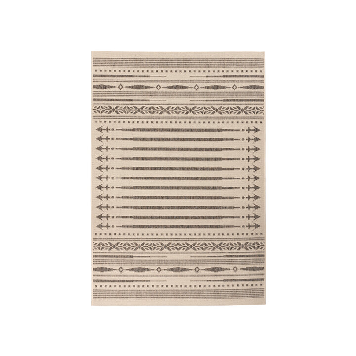 In- & Outdoor vloerkleed - Swash Lines 200 Creme/Bruin - 1