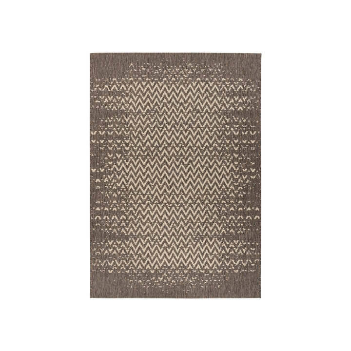 In- & Outdoor vloerkleed - Swash ZigZag 600 Bruin/Creme - 1