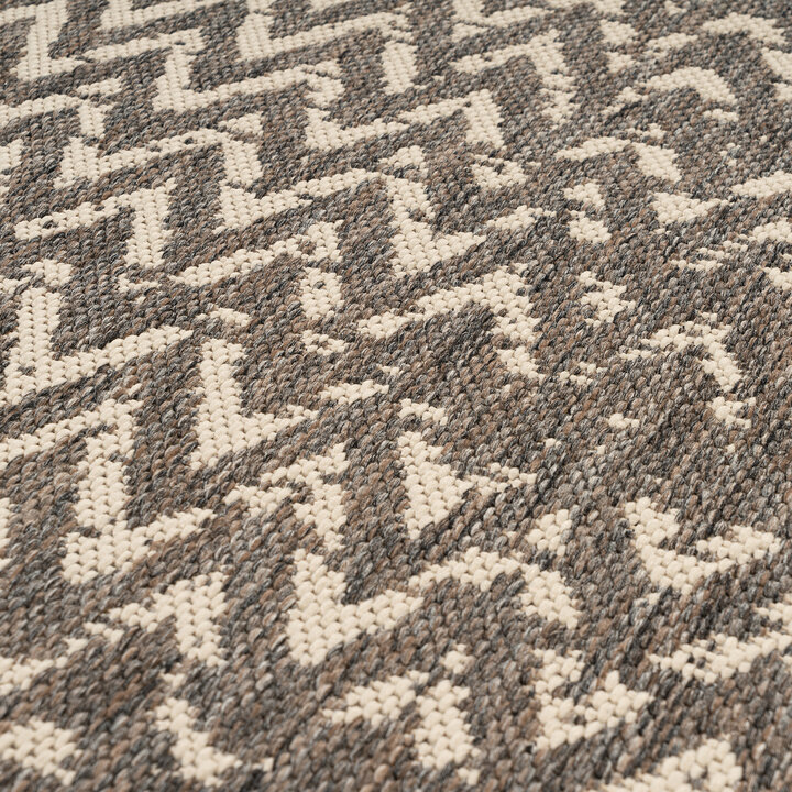 In- & Outdoor vloerkleed - Swash ZigZag 600 Bruin/Creme - 2