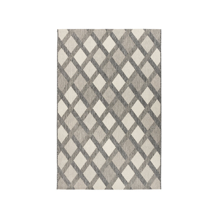 In- & Outdoor vloerkleed - Swash Diamonds 800 Creme/Grijs  - 1