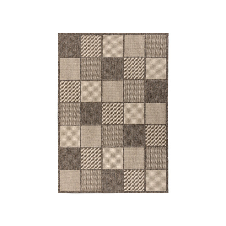 In- & Outdoor vloerkleed - Swash Tiles 400 Bruin/Creme - 1