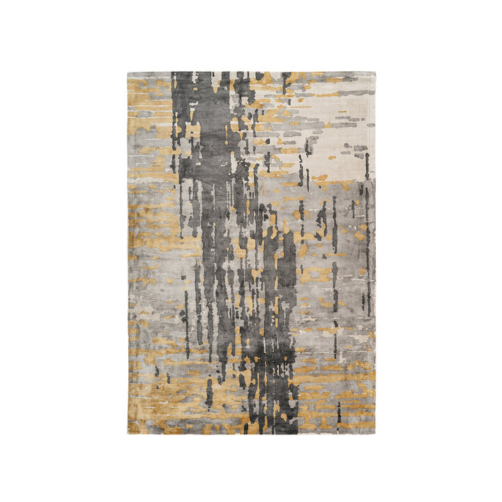 Modern vloerkleed - Sinan  Grunge 225 Grijs/Goud   - 1