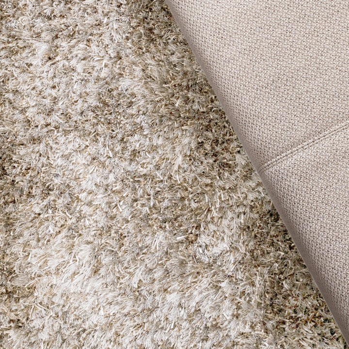 Rond shaggy vloerkleed - Grace Wit - 2