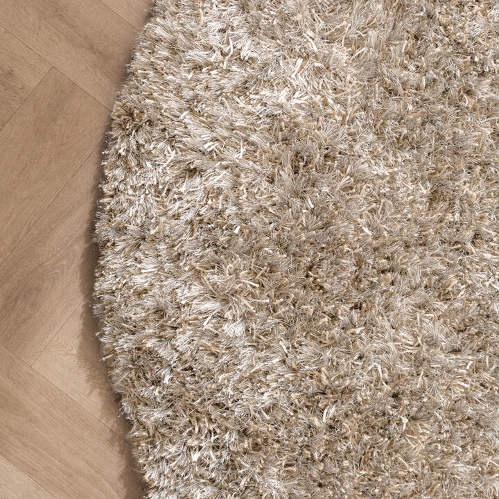 Rond shaggy vloerkleed - Grace Wit - 4