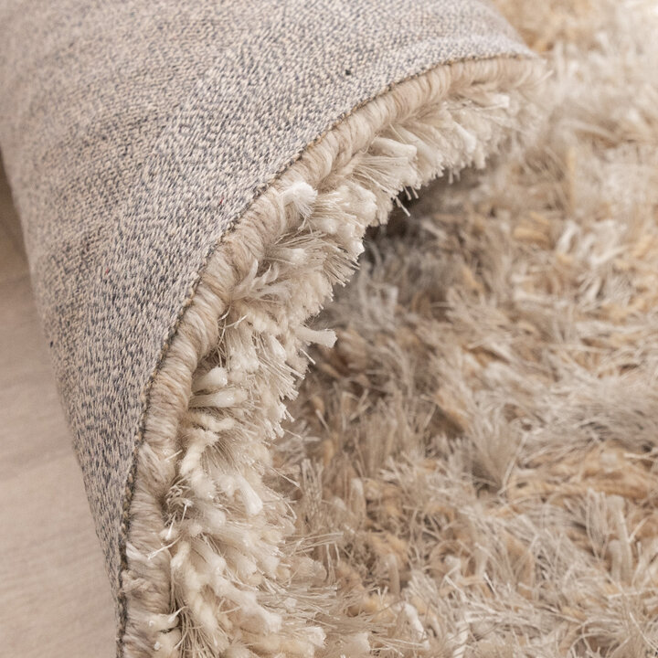 Rond shaggy vloerkleed - Grace Wit - 6