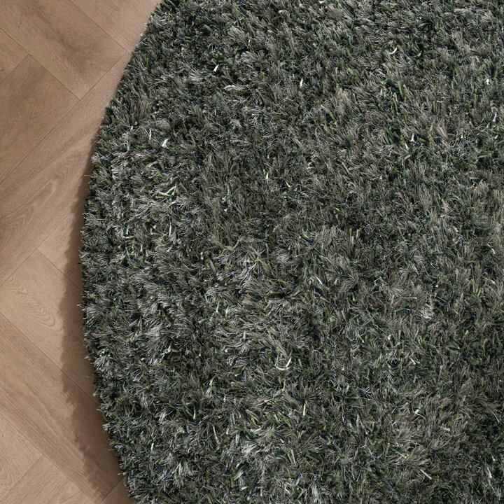 Rond shaggy vloerkleed - Grace Groen - 4