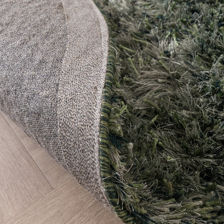 Rond shaggy vloerkleed - Grace Groen - 6
