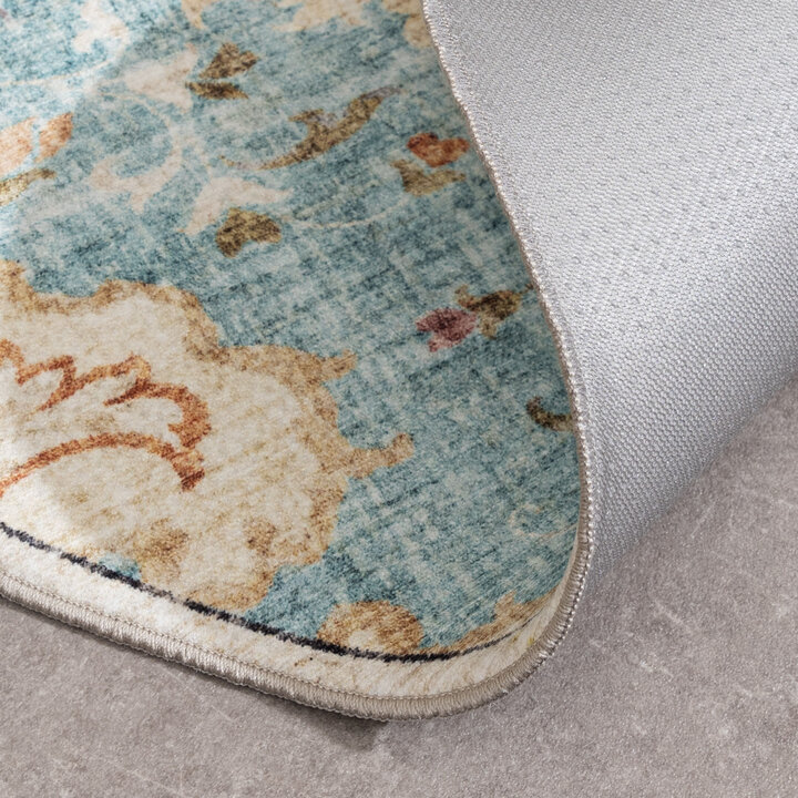 Rond vintage buitenkleed - Santo Mandala Lichtblauw - 6