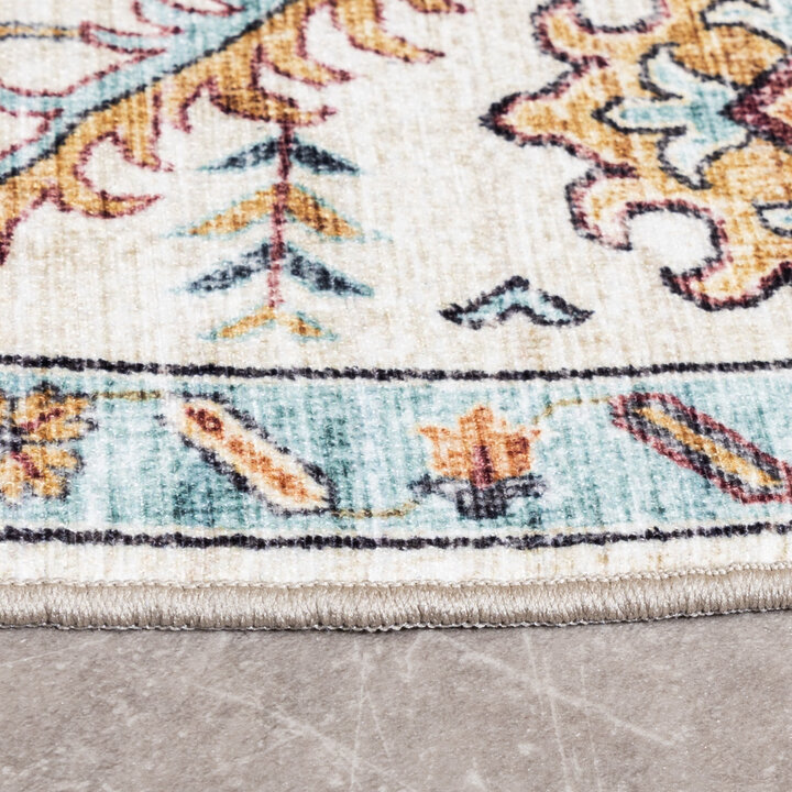 Rond vintage buitenkleed - Santo Medaillon Lichtblauw - 5
