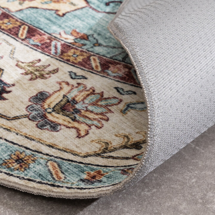Rond vintage buitenkleed - Santo Medaillon Lichtblauw - 6