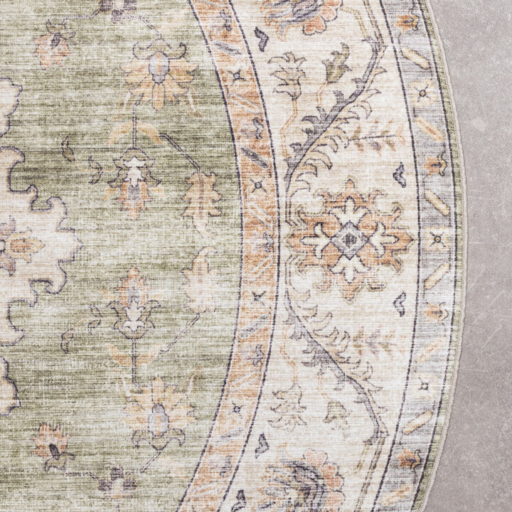 Rond vintage buitenkleed - Santo Medaillon Groen - 4