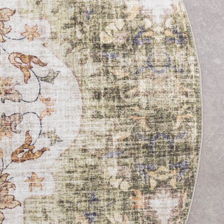 Rond vintage buitenkleed - Santo Mandala Groen - 4