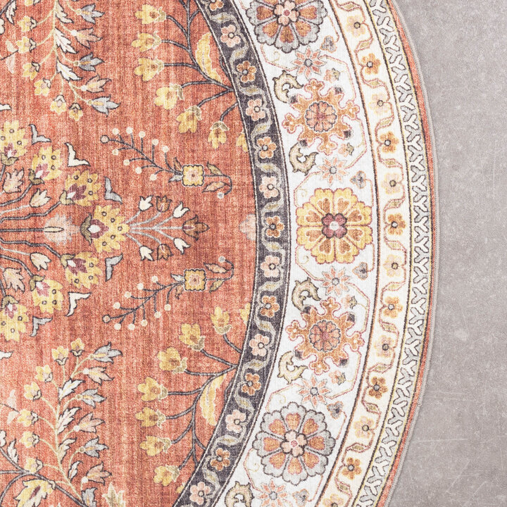 Rond vintage buitenkleed - Santo Flora Terra - 4