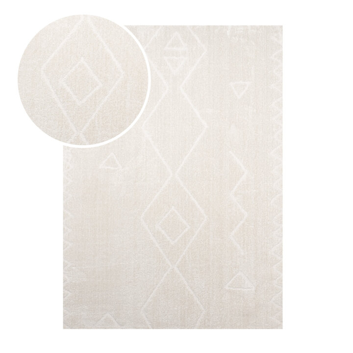 Japandi vloerkleed - Yori Geo Creme/Wit - 1