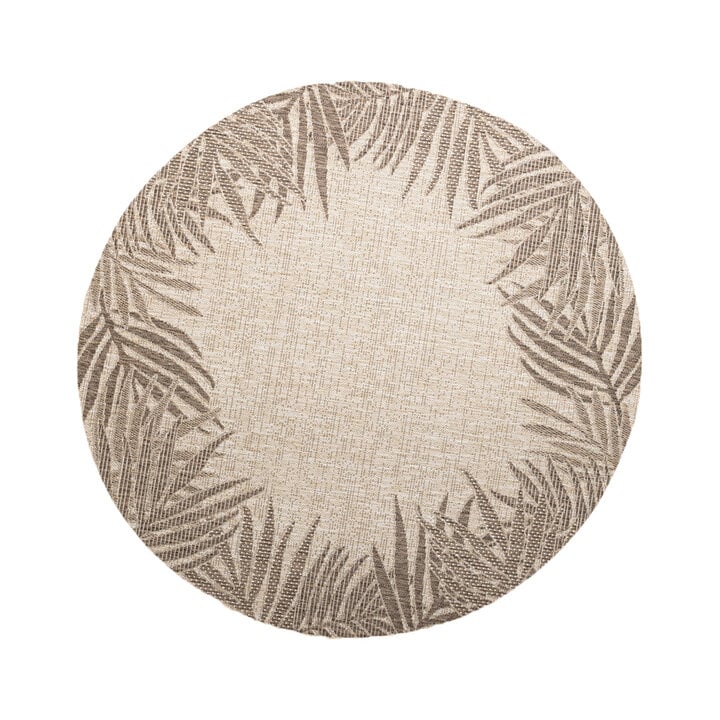 Rond buiten vloerkleed - Tiga Edge Taupe  - 1