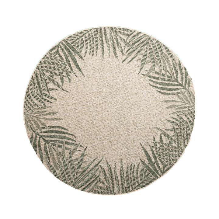 Rond buiten vloerkleed - Tiga Edge Groen  - 1