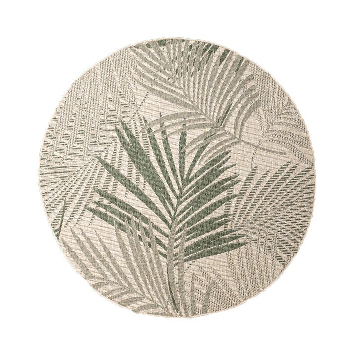 Rond buiten vloerkleed - Tiga Palm Groen  - 1