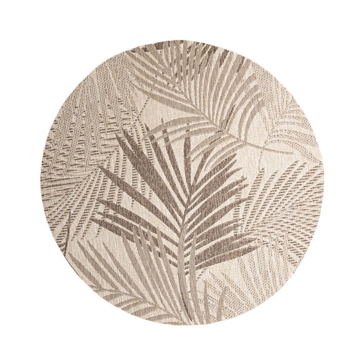 Rond buiten vloerkleed - Tiga Palm Taupe  - 1