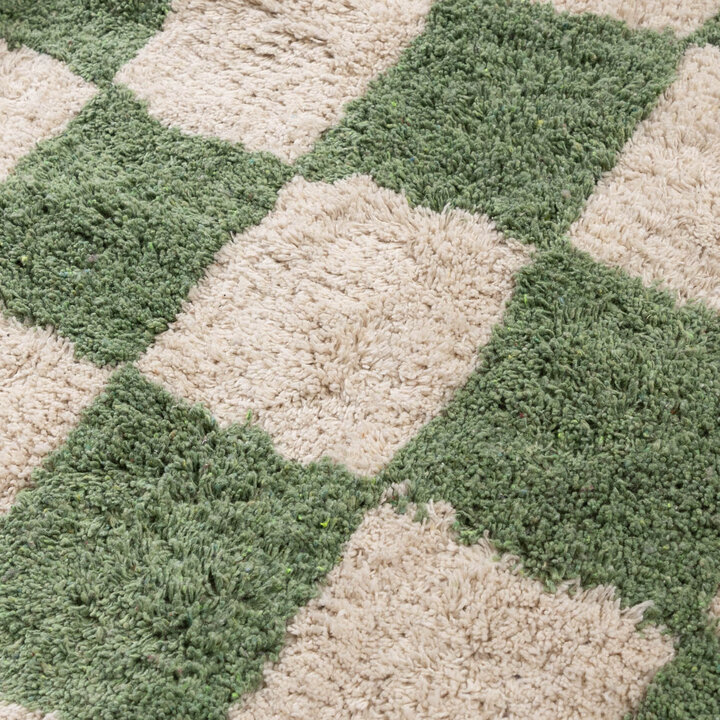 Retro vloerkleed - Gambit Groen/Wit - 3