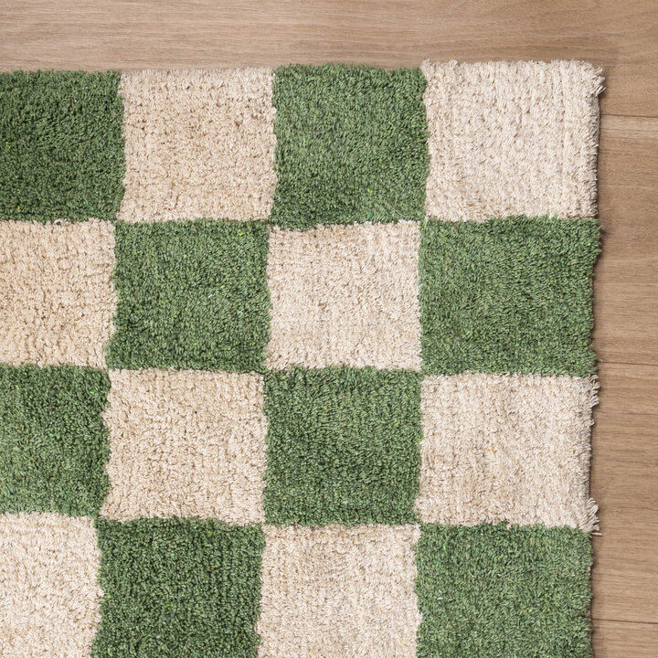 Retro vloerkleed - Gambit Groen/Wit - 4