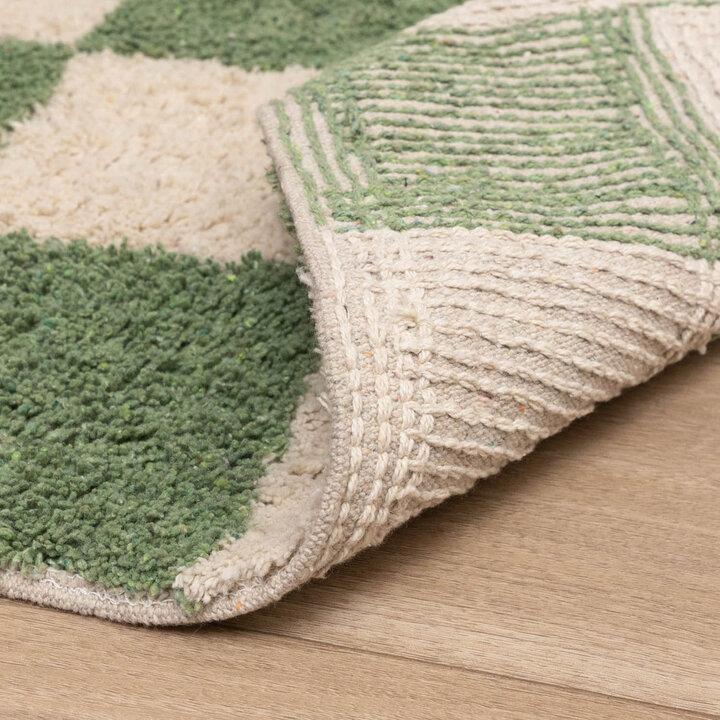 Retro vloerkleed - Gambit Groen/Wit - 6