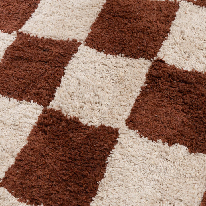 Retro vloerkleed - Gambit Bruin/Wit - 3