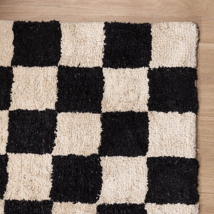 Retro vloerkleed - Gambit Zwart/Wit - 4