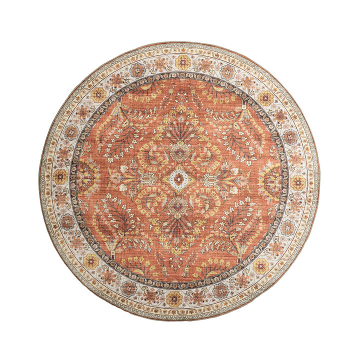 Rond vintage buitenkleed - Santo Flora Terra - 1