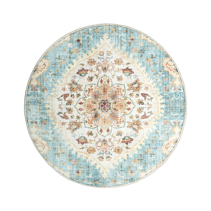 Rond vintage buitenkleed - Santo Mandala Lichtblauw - 1