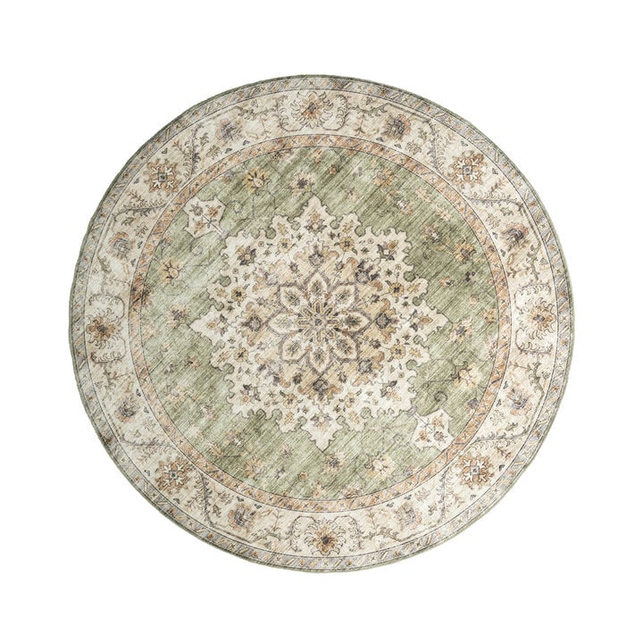 Rond vintage buitenkleed - Santo Medaillon Groen - 1
