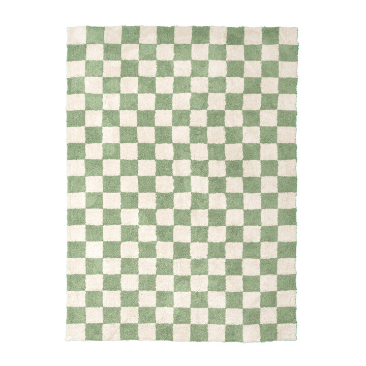Retro vloerkleed - Gambit Groen/Wit - 1