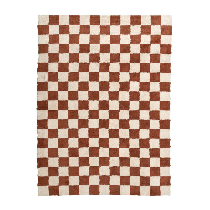 Retro vloerkleed - Gambit Bruin/Wit - 1