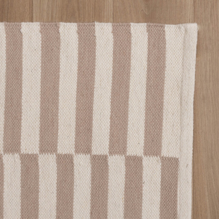Katoenen vloerkleed - Dazzle Blocks Beige/Wit - 4