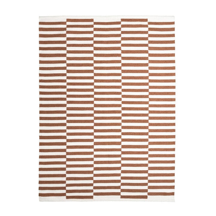 Katoenen vloerkleed - Dazzle Blocks Bruin/Wit - 1