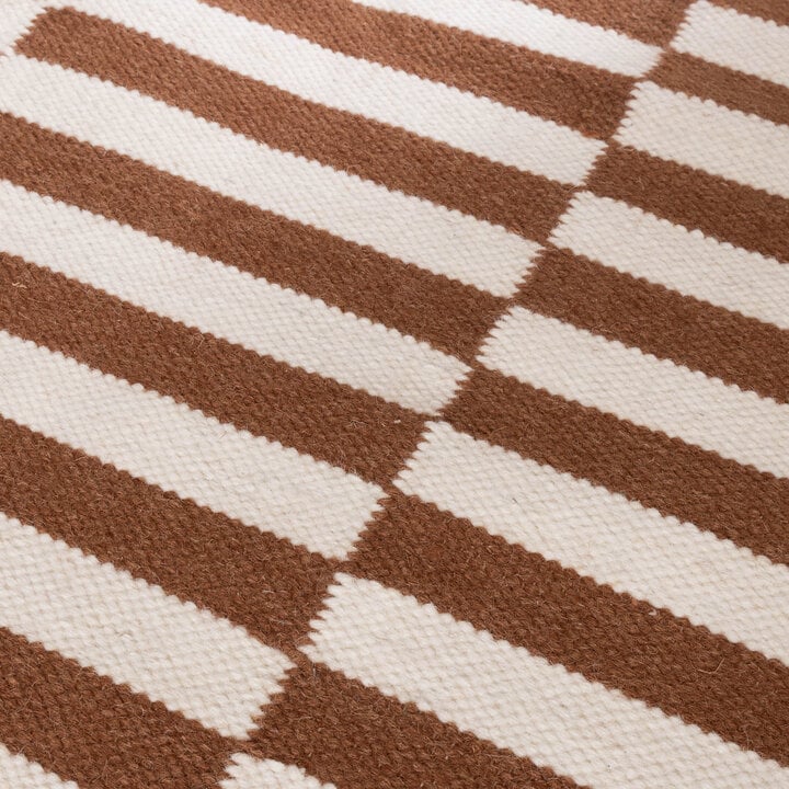 Katoenen vloerkleed - Dazzle Blocks Bruin/Wit - 3