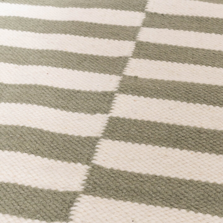 Katoenen vloerkleed - Dazzle Blocks Groen/Wit - 3