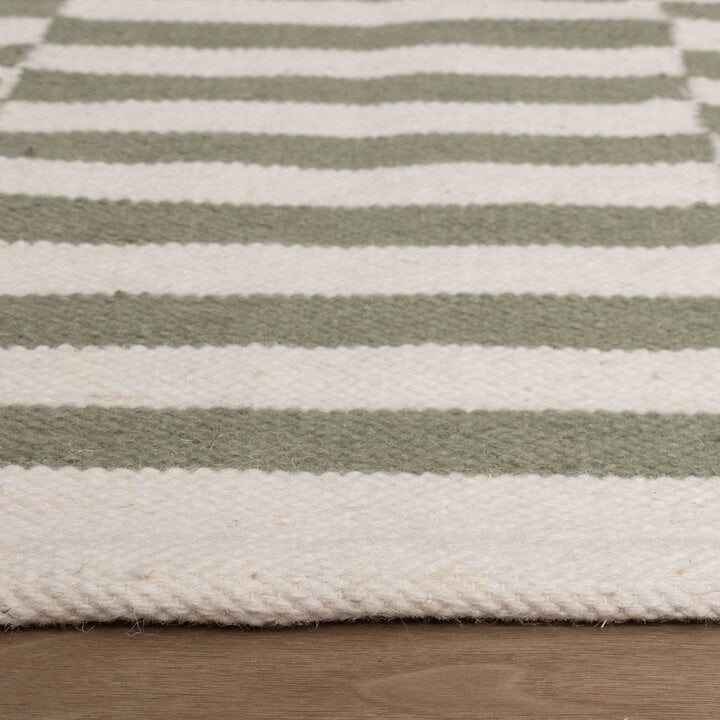 Katoenen vloerkleed - Dazzle Blocks Groen/Wit - 5