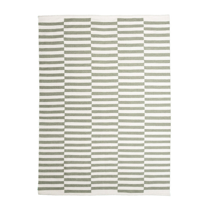 Katoenen vloerkleed - Dazzle Blocks Groen/Wit - 1
