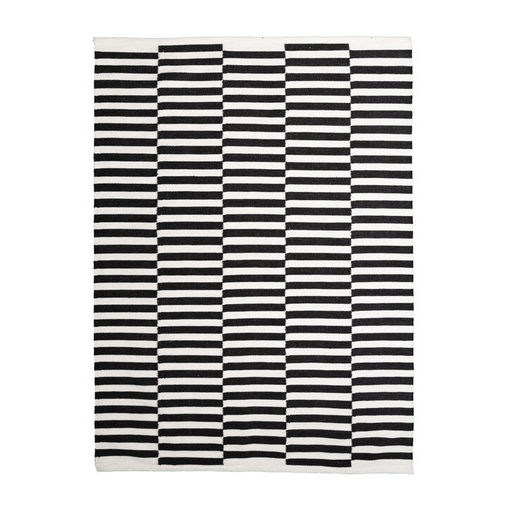 Katoenen vloerkleed - Dazzle Blocks Zwart/Wit - 1