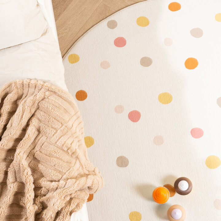 Rond wasbaar kindervloerkleed - Evi Confetti Multicolor - 2