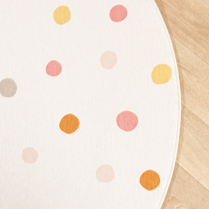 Rond wasbaar kindervloerkleed - Evi Confetti Multicolor - 4