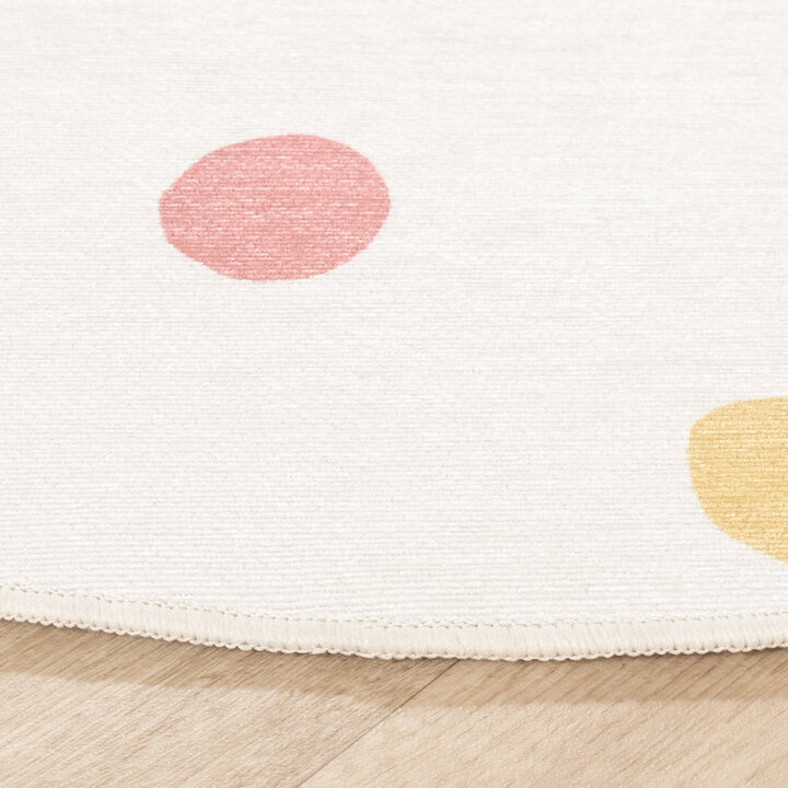 Rond wasbaar kindervloerkleed - Evi Confetti Multicolor - 5