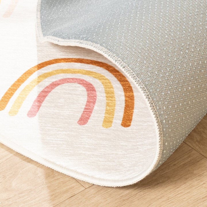 Rond wasbaar kindervloerkleed - Evi Rainbow Multicolor - 6