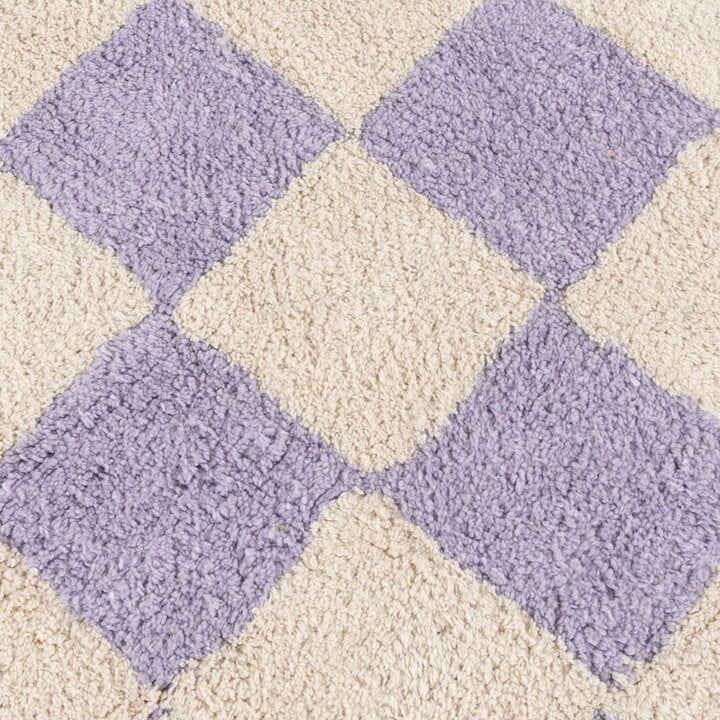 Rond retro vloerkleed - Gambit Lila/Wit - 3