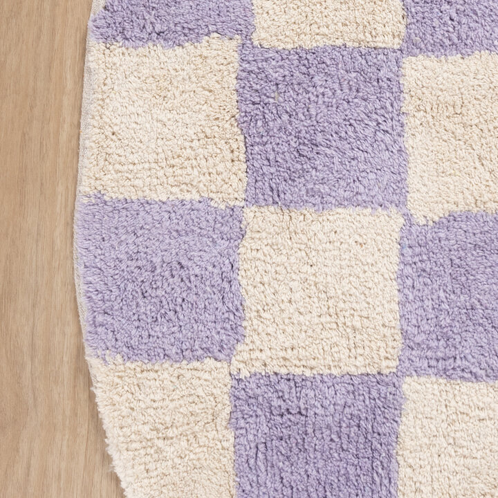 Rond retro vloerkleed - Gambit Lila/Wit - 4