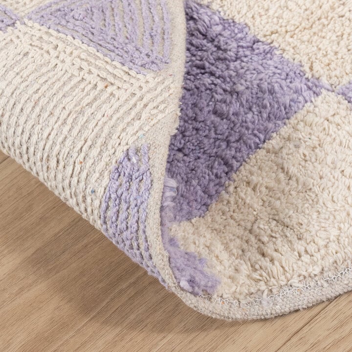 Rond retro vloerkleed - Gambit Lila/Wit - 6