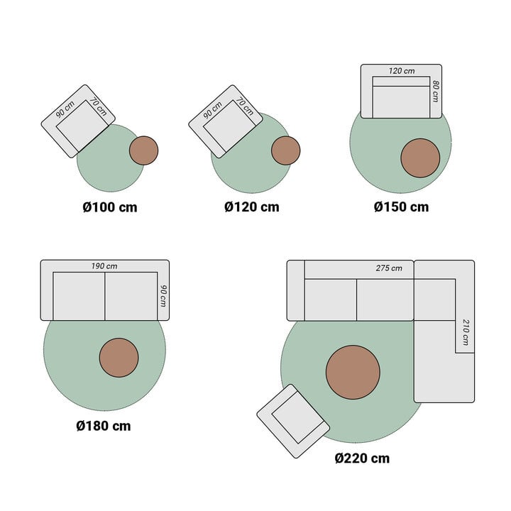 Rond retro vloerkleed - Gambit Lila/Wit - 7